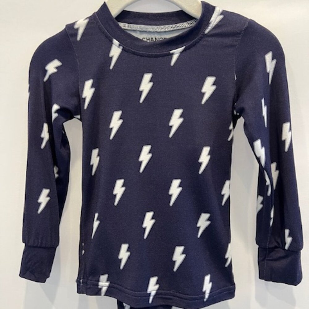 NEW Lightning Bolt Blue Bamboo Pajamas 2 piece